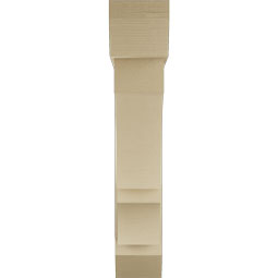 Ekena Millwork - BKTUR0756X36X40BOA06RCPR - Timberthane Faux Wood Balboa Style Bracket w/ Offset Brace, Slat Ends, 7 1/2"W x 36"D x 40"H, Primed Tan