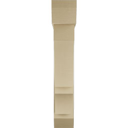 Ekena Millwork - BKTUR0756X36X44BOA06RCPR - Timberthane Faux Wood Balboa Style Bracket w/ Offset Brace, Slat Ends, 7 1/2"W x 36"D x 44"H, Primed Tan