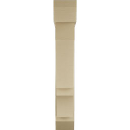 Ekena Millwork - BKTUR0756X36X48BOA06RCPR - Timberthane Faux Wood Balboa Style Bracket w/ Offset Brace, Slat Ends, 7 1/2"W x 36"D x 48"H, Primed Tan