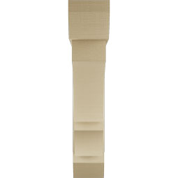 Ekena Millwork - BKTUR0756X38X38BOA06RCPR - Timberthane Faux Wood Balboa Style Bracket w/ Offset Brace, Slat Ends, 7 1/2"W x 38"D x 38"H, Primed Tan