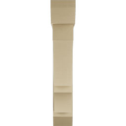 Ekena Millwork - BKTUR0756X38X44BOA06RCPR - Timberthane Faux Wood Balboa Style Bracket w/ Offset Brace, Slat Ends, 7 1/2"W x 38"D x 44"H, Primed Tan