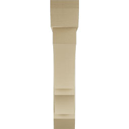 Ekena Millwork - BKTUR0756X40X40BOA06RCPR - Timberthane Faux Wood Balboa Style Bracket w/ Offset Brace, Slat Ends, 7 1/2"W x 40"D x 40"H, Primed Tan
