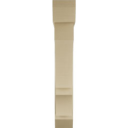 Ekena Millwork - BKTUR0756X42X48BOA06RCPR - Timberthane Faux Wood Balboa Style Bracket w/ Offset Brace, Slat Ends, 7 1/2"W x 42"D x 48"H, Primed Tan