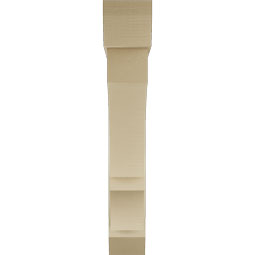 Ekena Millwork - BKTUR0756X46X46BOA06RCPR - Timberthane Faux Wood Balboa Style Bracket w/ Offset Brace, Slat Ends, 7 1/2"W x 46"D x 46"H, Primed Tan