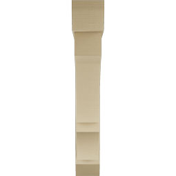 Ekena Millwork - BKTUR0756X48X48BOA06RCPR - Timberthane Faux Wood Balboa Style Bracket w/ Offset Brace, Slat Ends, 7 1/2"W x 48"D x 48"H, Primed Tan
