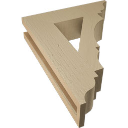 Ekena Millwork - BKTUR035X14X18BOA01RCPR - Timberthane Faux Wood Balboa Style Bracket, Traditional Ends, 3 1/2"W x 14"D x 18"H, Primed Tan