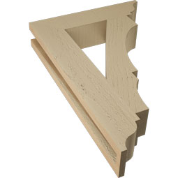 Ekena Millwork - BKTUR035X16X24BOA01RCPR - Timberthane Faux Wood Balboa Style Bracket, Traditional Ends, 3 1/2"W x 16"D x 24"H, Primed Tan