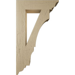 Ekena Millwork - BKTUR035X16X28BOA01RCPR - Timberthane Faux Wood Balboa Style Bracket, Traditional Ends, 3 1/2"W x 16"D x 28"H, Primed Tan
