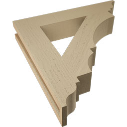 Ekena Millwork - BKTUR035X20X20BOA01RCPR - Timberthane Faux Wood Balboa Style Bracket, Traditional Ends, 3 1/2"W x 20"D x 20"H, Primed Tan