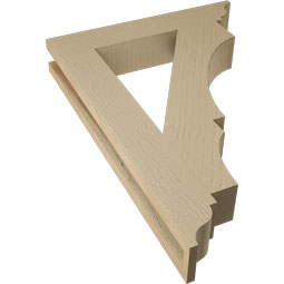 Ekena Millwork - BKTUR035X20X28BOA01RCPR - Timberthane Faux Wood Balboa Style Bracket, Traditional Ends, 3 1/2"W x 20"D x 28"H, Primed Tan