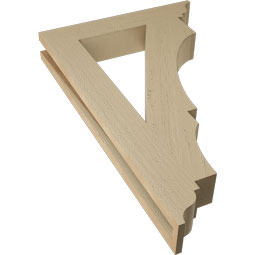 Ekena Millwork - BKTUR035X20X32BOA01RCPR - Timberthane Faux Wood Balboa Style Bracket, Traditional Ends, 3 1/2"W x 20"D x 32"H, Primed Tan