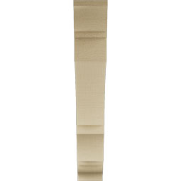 Ekena Millwork - BKTUR035X22X22BOA01RCPR - Timberthane Faux Wood Balboa Style Bracket, Traditional Ends, 3 1/2"W x 22"D x 22"H, Primed Tan