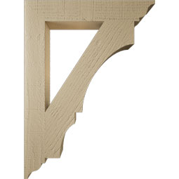 Ekena Millwork - BKTUR035X22X30BOA01RCPR - Timberthane Faux Wood Balboa Style Bracket, Traditional Ends, 3 1/2"W x 22"D x 30"H, Primed Tan