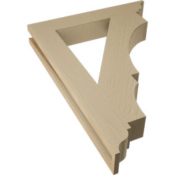 Ekena Millwork - BKTUR035X22X30BOA01RCPR - Timberthane Faux Wood Balboa Style Bracket, Traditional Ends, 3 1/2"W x 22"D x 30"H, Primed Tan