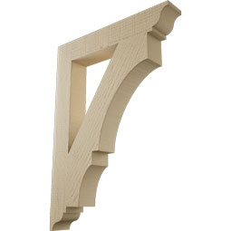 Ekena Millwork - BKTUR035X22X30BOA01RCPR - Timberthane Faux Wood Balboa Style Bracket, Traditional Ends, 3 1/2"W x 22"D x 30"H, Primed Tan