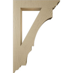 Ekena Millwork - BKTUR035X22X34BOA01RCPR - Timberthane Faux Wood Balboa Style Bracket, Traditional Ends, 3 1/2"W x 22"D x 34"H, Primed Tan
