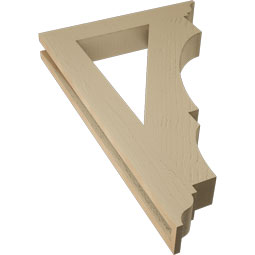 Ekena Millwork - BKTUR035X22X34BOA01RCPR - Timberthane Faux Wood Balboa Style Bracket, Traditional Ends, 3 1/2"W x 22"D x 34"H, Primed Tan