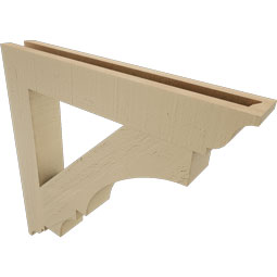 Ekena Millwork - BKTUR035X24X24BOA01RCPR - Timberthane Faux Wood Balboa Style Bracket, Traditional Ends, 3 1/2"W x 24"D x 24"H, Primed Tan