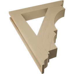Ekena Millwork - BKTUR035X24X28BOA01RCPR - Timberthane Faux Wood Balboa Style Bracket, Traditional Ends, 3 1/2"W x 24"D x 28"H, Primed Tan