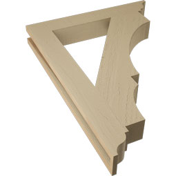 Ekena Millwork - BKTUR035X24X32BOA01RCPR - Timberthane Faux Wood Balboa Style Bracket, Traditional Ends, 3 1/2"W x 24"D x 32"H, Primed Tan