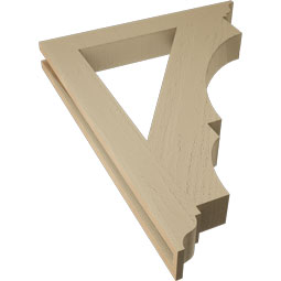 Ekena Millwork - BKTUR035X26X34BOA01RCPR - Timberthane Faux Wood Balboa Style Bracket, Traditional Ends, 3 1/2"W x 26"D x 34"H, Primed Tan