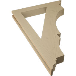 Ekena Millwork - BKTUR035X28X40BOA01RCPR - Timberthane Faux Wood Balboa Style Bracket, Traditional Ends, 3 1/2"W x 28"D x 40"H, Primed Tan