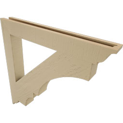 Ekena Millwork - BKTUR035X30X30BOA01RCPR - Timberthane Faux Wood Balboa Style Bracket, Traditional Ends, 3 1/2"W x 30"D x 30"H, Primed Tan