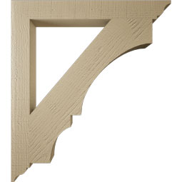 Ekena Millwork - BKTUR035X30X34BOA01RCPR - Timberthane Faux Wood Balboa Style Bracket, Traditional Ends, 3 1/2"W x 30"D x 34"H, Primed Tan