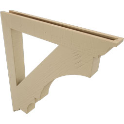 Ekena Millwork - BKTUR035X30X34BOA01RCPR - Timberthane Faux Wood Balboa Style Bracket, Traditional Ends, 3 1/2"W x 30"D x 34"H, Primed Tan