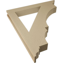 Ekena Millwork - BKTUR035X30X34BOA01RCPR - Timberthane Faux Wood Balboa Style Bracket, Traditional Ends, 3 1/2"W x 30"D x 34"H, Primed Tan