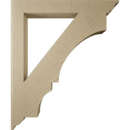 Ekena Millwork - BKTUR035X30X36BOA01RCPR - Timberthane Faux Wood Balboa Style Bracket, Traditional Ends, 3 1/2"W x 30"D x 36"H, Primed Tan