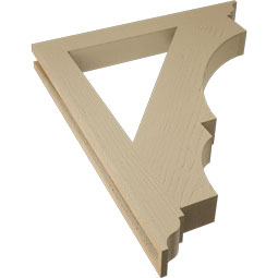Ekena Millwork - BKTUR035X30X36BOA01RCPR - Timberthane Faux Wood Balboa Style Bracket, Traditional Ends, 3 1/2"W x 30"D x 36"H, Primed Tan