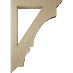 Ekena Millwork - BKTUR035X30X42BOA01RCPR - Timberthane Faux Wood Balboa Style Bracket, Traditional Ends, 3 1/2"W x 30"D x 42"H, Primed Tan