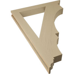 Ekena Millwork - BKTUR035X30X42BOA01RCPR - Timberthane Faux Wood Balboa Style Bracket, Traditional Ends, 3 1/2"W x 30"D x 42"H, Primed Tan