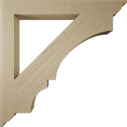 Ekena Millwork - BKTUR035X32X32BOA01RCPR - Timberthane Faux Wood Balboa Style Bracket, Traditional Ends, 3 1/2"W x 32"D x 32"H, Primed Tan