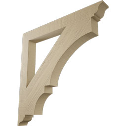 Ekena Millwork - BKTUR035X32X32BOA01RCPR - Timberthane Faux Wood Balboa Style Bracket, Traditional Ends, 3 1/2"W x 32"D x 32"H, Primed Tan