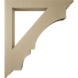 Ekena Millwork - BKTUR035X32X36BOA01RCPR - Timberthane Faux Wood Balboa Style Bracket, Traditional Ends, 3 1/2"W x 32"D x 36"H, Primed Tan