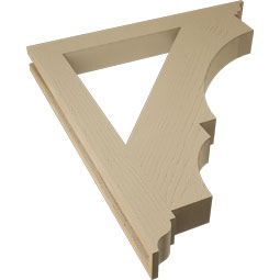Ekena Millwork - BKTUR035X32X36BOA01RCPR - Timberthane Faux Wood Balboa Style Bracket, Traditional Ends, 3 1/2"W x 32"D x 36"H, Primed Tan