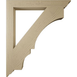 Ekena Millwork - BKTUR035X32X38BOA01RCPR - Timberthane Faux Wood Balboa Style Bracket, Traditional Ends, 3 1/2"W x 32"D x 38"H, Primed Tan
