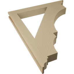 Ekena Millwork - BKTUR035X32X38BOA01RCPR - Timberthane Faux Wood Balboa Style Bracket, Traditional Ends, 3 1/2"W x 32"D x 38"H, Primed Tan