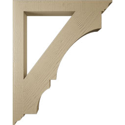 Ekena Millwork - BKTUR035X32X40BOA01RCPR - Timberthane Faux Wood Balboa Style Bracket, Traditional Ends, 3 1/2"W x 32"D x 40"H, Primed Tan