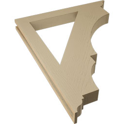 Ekena Millwork - BKTUR035X32X40BOA01RCPR - Timberthane Faux Wood Balboa Style Bracket, Traditional Ends, 3 1/2"W x 32"D x 40"H, Primed Tan
