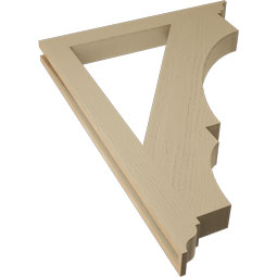 Ekena Millwork - BKTUR035X32X44BOA01RCPR - Timberthane Faux Wood Balboa Style Bracket, Traditional Ends, 3 1/2"W x 32"D x 44"H, Primed Tan