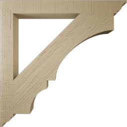 Ekena Millwork - BKTUR035X34X34BOA01RCPR - Timberthane Faux Wood Balboa Style Bracket, Traditional Ends, 3 1/2"W x 34"D x 34"H, Primed Tan