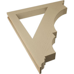Ekena Millwork - BKTUR035X34X38BOA01RCPR - Timberthane Faux Wood Balboa Style Bracket, Traditional Ends, 3 1/2"W x 34"D x 38"H, Primed Tan