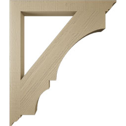 Ekena Millwork - BKTUR035X34X40BOA01RCPR - Timberthane Faux Wood Balboa Style Bracket, Traditional Ends, 3 1/2"W x 34"D x 40"H, Primed Tan