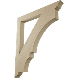 Ekena Millwork - BKTUR035X34X40BOA01RCPR - Timberthane Faux Wood Balboa Style Bracket, Traditional Ends, 3 1/2"W x 34"D x 40"H, Primed Tan