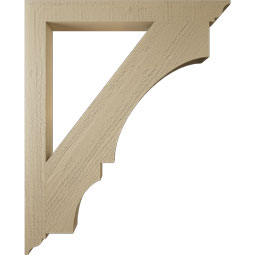 Ekena Millwork - BKTUR035X34X42BOA01RCPR - Timberthane Faux Wood Balboa Style Bracket, Traditional Ends, 3 1/2"W x 34"D x 42"H, Primed Tan