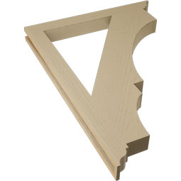 Ekena Millwork - BKTUR035X34X46BOA01RCPR - Timberthane Faux Wood Balboa Style Bracket, Traditional Ends, 3 1/2"W x 34"D x 46"H, Primed Tan