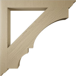 Ekena Millwork - BKTUR035X36X36BOA01RCPR - Timberthane Faux Wood Balboa Style Bracket, Traditional Ends, 3 1/2"W x 36"D x 36"H, Primed Tan